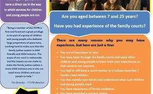 Opportunity for young people to sit on the Family Justice Young People's Board.