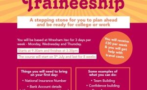 Are you aged 16-18 and considering a Traineeship?  Wyt ti’n 16 - 18 oed ac yn ystyried Hyfforddeiaeth?